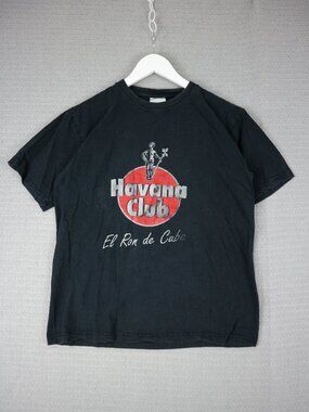 Havana Club El Ron De Cuba Vintage Black Tee Mens Medium